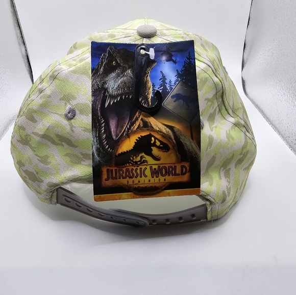 New With Tags Jurassic World Dominion Green Grey Camo Youths Hat One Size Nice - Picture 7 of 9